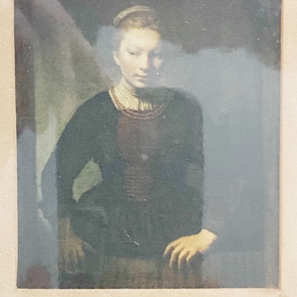 Antique Mini Painting Repro in Original Wooden Gilded Frame and Mat - Picture 5 of 7